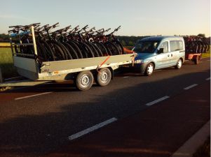 Huurfietsen op de aanhanger